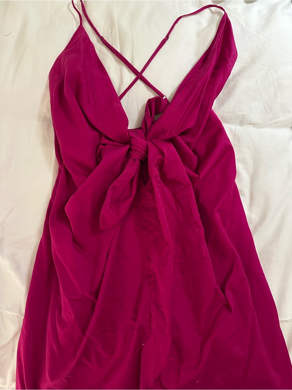 Mara Hoffman Magenta Tie-Back Spaghetti Strap Camisole